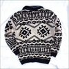 Stickad Herr Cardigan i Nordisk Stil med Polokrage