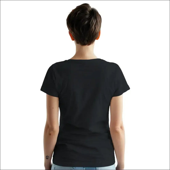 Stilren Vågor inspirerad Svart T-Shirt med Klassisk Design - Print Material