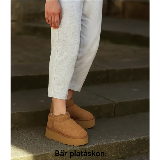 UGG Classic Ultra Mini Plattform Chestnut med uggplush-foder - Stövletter