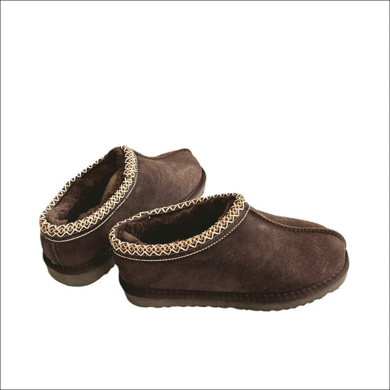 UGG Tasman Bruna Slippers – Dusted Cocoa, warm suede slip-ons with cozy shearling lining.