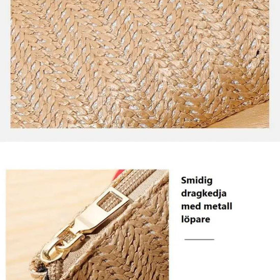 Stråväska med handledsrem för dam – liten lätt och stilren - Clutch