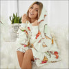 Milkshake Sherpa Hoodie Blanket Yummy Treat Edition - Dessert Treats / Free Storlek / Off-White med tryck