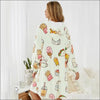 Milkshake Sherpa Hoodie Blanket Yummy Treat Edition - Dessert Treats / Free Storlek / Off-White med tryck